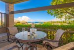 The spacious lanai features beautiful ocean and coastal views